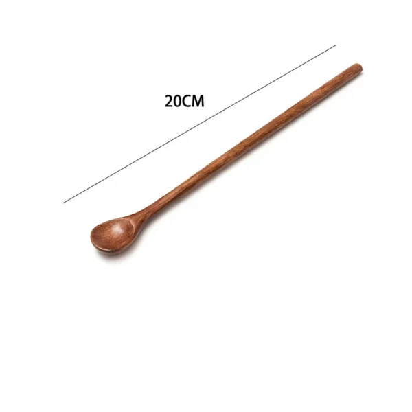 Wooden Spoon With Long Handle Stirring Mixing Spoon Dessert Coffee Honey Soup Spoon Teaspoon Tableware Utensil Kitchen Supplies - Image 5